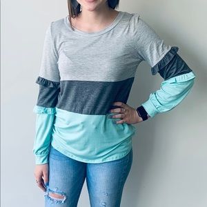 Mint Ruffle Top